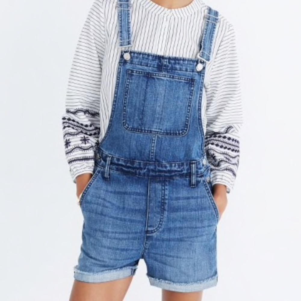 Madewell overall denim shorts style#E8920